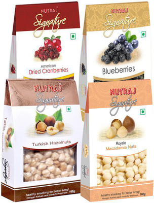 

Nutraj Signature Combo (Pack of 4) Cranberries, Blueberry, Hazelnuts, Macadamia Nuts(400 g, Pouch)