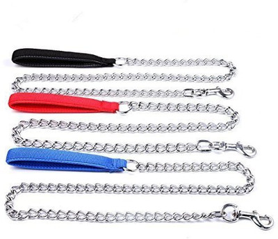 

Foodie Puppies Dog Chain Leash with Nylon Handle(Color May Vary) Dog Leash (Medium) 75 cm Dog Chain Leash(Multicolor)