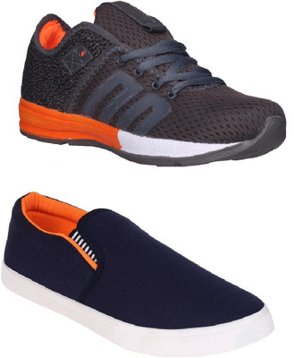 

STYLIVO Combo Pack of Sports Shoe With loafer For Men's Training & Gym Shoes For Men(Multicolor, Orange