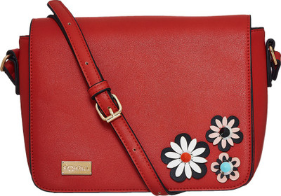 Satya Paul Women Casual Red PU Sling Bag