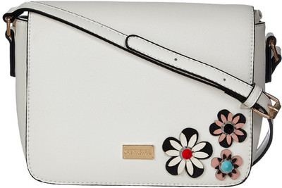 

Satya Paul Women Casual White PU Sling Bag