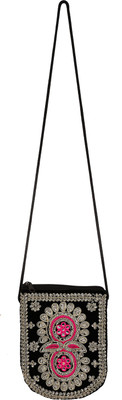 

Ratash.com Girls Black Cotton Sling Bag