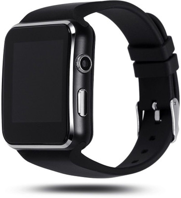 

MOBILZA Smartwatch Bluetooth X6 smart watch camera / sim / micro memory card / Call Function activity tracker fitness band feature sleep monitor pedometer Compatible moto g5 plus (Black) Black Smartwatch(Black Strap Free Size)
