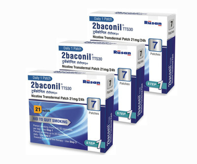 

2baconil Nicotine 21 mg step 1 (21 pcs ) 24 hour patch Smoking Patch(Pack of 7)