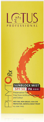 

Lotus Professional Phyto Rx Sunblock Mist - SPF 50 PA+++(100 ml)