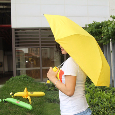 

Perfect Pricee Fruit Banana Shaped Folding and Windproof Umbrella for Rain & Summer, Umbrella for Rainy Season Umbrella(Yellow, Green)