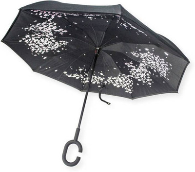 

ELEGANTSHOPPING Double Layer Wind Proof, UV Proof Reverse Folding Umbrella with C Shape Handle Umbrella (Red & Black) Umbrella(Multicolor)