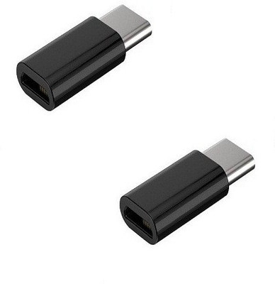

VU4 Set Of 2 MICRO USB TO TYPE C CONVERTER METAL USB C Type Cable (Black) USB Adapter(Black)