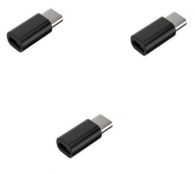 

VU4 Set Of 3 TYPE C MALE TO MICRO (Black) USB Adapter(Black)