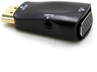 

SEC Compact 1080p HDMI To VGA Converter Adapter With 3.5mm Audio Cable for Laptop PC Projector HDTV PS3 Xbox Blu-ray DVD 0 inch Blu-ray Player(Black)