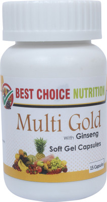 

Best Choice Nutrition Multivitamins & Minerals Amino Acids Antioxidants with Ginseng Extract for Daily Formula Vitamins Supplement - 15 Capsules(15 No)