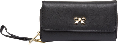 

Globus Women Black Artificial Leather Wallet(6 Card Slots)