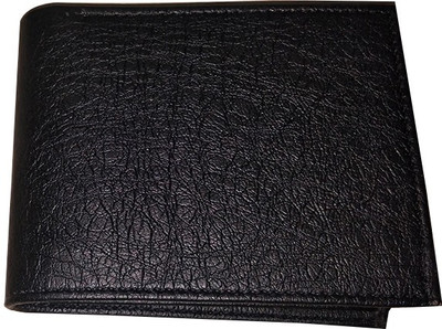 

4 CLUB DRESSES Men Black Genuine Leather Wallet(2 Card Slots)