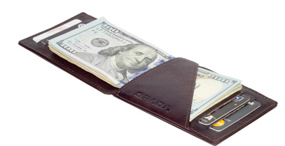 

spada Men Brown Genuine Leather Money Clip(4 Card Slots)