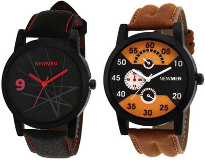 

Newman AJ Stylish Simple Red & Denim Brown belt Analog Watch - Men's & Boys Watch - For Men