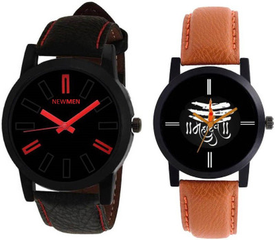 

Newman AJ Stylish Simple Black & Lord Shiva Blue Dial Analog Watch - Men's & Boys Watch - For Men