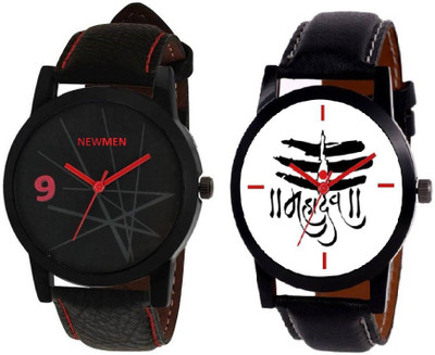 

Newman AJ Stylis Lord Shiva Whitel Dial & Simple Red Black Analog Watch - Men's & Boys Watch - For Men