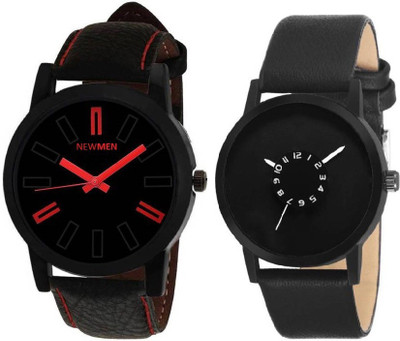 

Newman AJ Stylish Simple Black & Black SkimiDial Analog Watch - Men's & Boys Watch - For Men