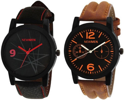 

Newman AJ Stylish Simple Black & Brown belt Analog Watch - Men's & Boys Watch - For Men