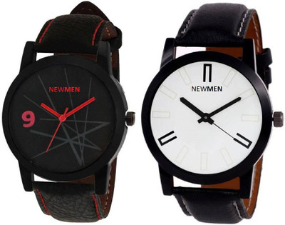 

Newman AJ Stylish Simple White Dial & Simple Red Black Analog Watch - Men's & Boys Watch - For Men