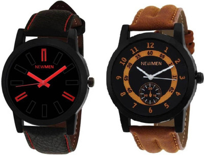 

Newman AJ Stylish Simple Black & 360 Brown belt Analog Watch - Men's & Boys Watch - For Men