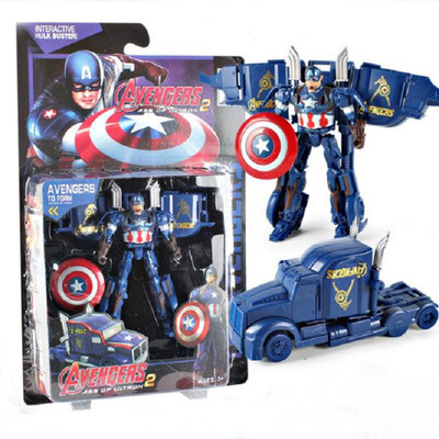 

HALO NATION Captain America Transformation Deformation Car Truck Avengers Age of Ultron Action Figure Transformers Toy(Blue)
