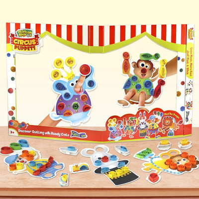 

Quill On Circus Puppets – Make and play with Hand and Finger Puppets – Ready Paper Coils to decorate the puppets- Fun Craft Kit and Toy for 3 years and above Boys and Girls- Excellent Birthday Activity and Gift