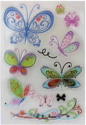 

Tootpado Clear Stamps Set of 11 - Butterflies (CCST11) - For Card Making Decoration and Scrapbooking