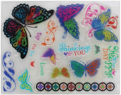 

Tootpado Clear Stamps Set of 16 - Thinking of You (CCST10) - For Card Making Decoration and Scrapbooking