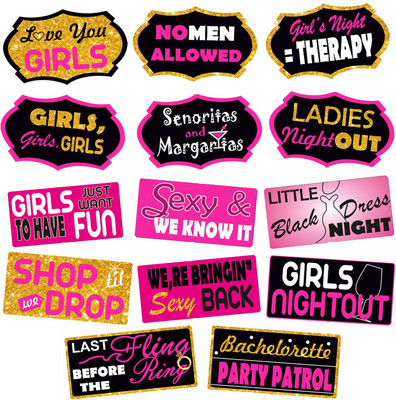 

PARTY PROPZ Bachelorette Photo Booth (Set of 14) / Bachelorette Party Supplies / Bachelorette Party Decorations / Wedding Decoration Items / Wedding Props Photography / Wedding Photo Booth Prop