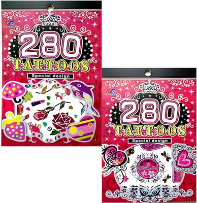 

Ascend Store Combo of 2 Tattoo Booklets of Attractive Designs for Kids.