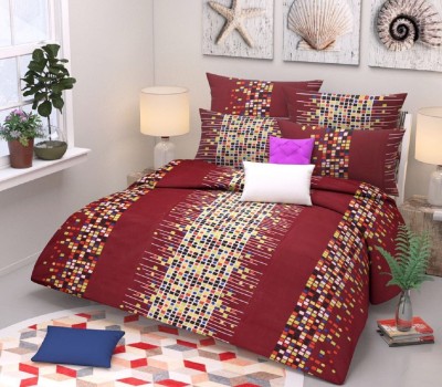 Home Delights 110 TC Polycotton Double Abstract Flat Bedsheet(Pack of 1, Multicolor)