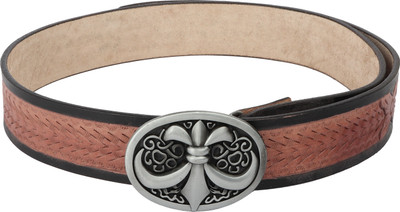 

Sri Men Party Brown Genuine Leather Belt, Black