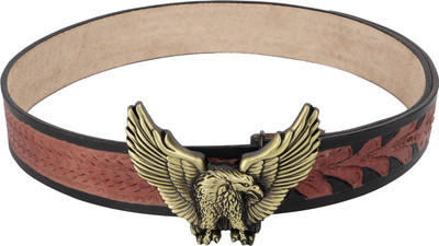 

Sri Men Party Brown Genuine Leather Belt, Black