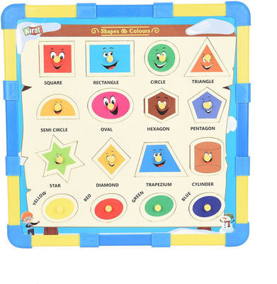 

kirat 2in1 Wooden Educational Puzzle with Snakes and Ladders , Multicolor By Krasa (Shapes &Colors) Board Game