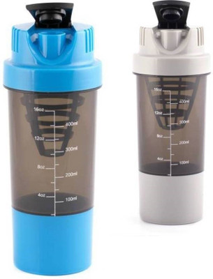 

Kombuis Kitchenware Fitness Gym Protein Shaker/Sipper 500 ml Shaker(Pack of 2, Multicolor)