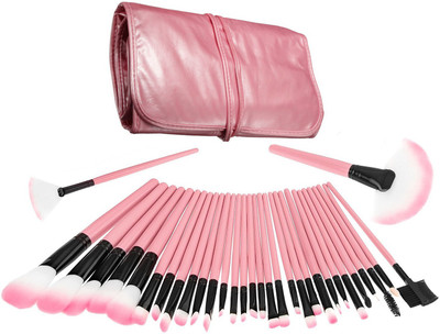 

Looks United 32 Premium Cosmetic Makeup Brush Set with Leather Pouch(Pack of 32)