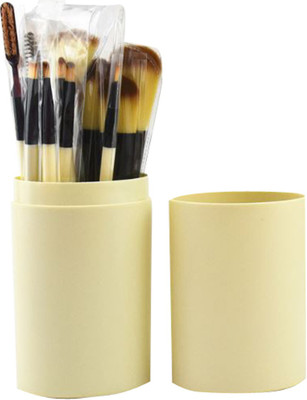 

SYGA 12 Pcs Premium Bucket Makeup Brush - Cream(Pack of 12)