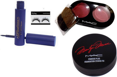 

styling Eyelashes & Padma Deep Black Eye Liner , Power Plus Foundation , Two Different Shade Blusher(Set of 4)
