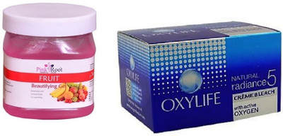 

Pink Root Fruit Gel 500ml, Oxylife Crème Bleach Natural radiance5 27g(Set of 2)