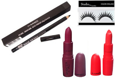 

Studio Fix Combo Eyelashes & Giambattista Valli Instigator & All Fried Up Lipencil Crayon Khol Kajal(Set of 4)