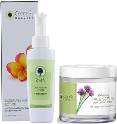 

Organic Harvest Moisturising Lotion (100ml) + Face Scrub (100g)(Set of 2)