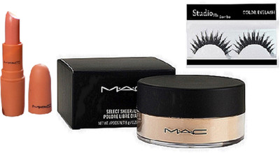 

Studio Fix Combo Eyelashes& Giambattista Angel Matte Finish Lipstick& Select Sheer/Loose Poudre Libre Diaphane(Set of 3)