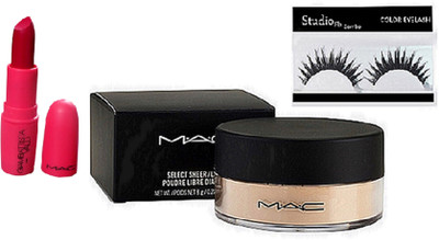 

Studio Fix Combo Eyelashes& Giambattista D For Danger Matte Finish Lipstick& Select Sheer/Loose Poudre Libre Diaphane(Set of 3)