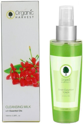 

Organic Harvest Cleanisng Milk (100ml) + Green Cucumber Toner (125ml)(Set of 2)