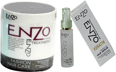 

Enzo Professional Keratin Hair Spa And Serum For Smoothing Damaged Or Chemical Treated Hair(Set of 2)