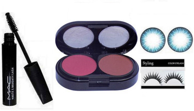 

Styling Eyelashes&Mac Two Shade Blusher&Haute&Naughty Mascara&Huda Beauty Contact Lens(Set of 4)