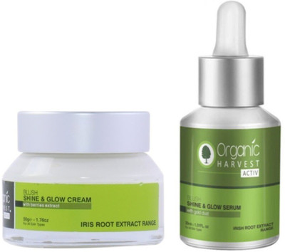 Organic Harvest Shine & Glow Cream (50g) + Serum (30ml)(Set of 2)