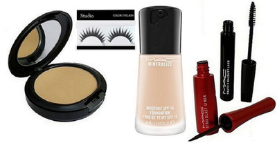 

Studio Fix Combo Eyelashes & face Powder Compact & Mineralize Moisture Spf 15 Fond De Teint Spf 15 & Liquid Last Liner & Haute & Naughty Mascara(Set of 5)