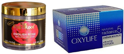 

Pink Root English Rose 100gm, Oxylife Crème Bleach Natural radiance5 27g(Set of 2)
